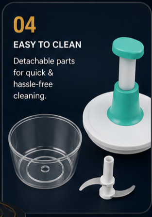 Manual Push Vegetable Chopper – Hand Press Food Chopper for Onion, Garlic, Vegetables & Fruits