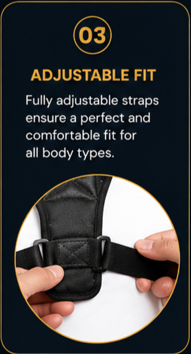 Adjustable Back Posture Corrector Brace for Men & Women