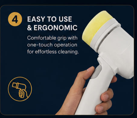 5-in-1 Electric Cleaning Brush | Cordless Rechargeable Scrubber for Kitchen, Bathroom & Home Cleaning