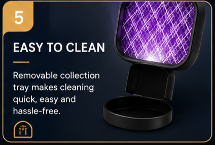 Electric Mosquito Killer Lamp with Removable Collection Tray