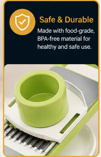 Multifunctional Vegetable Cutter with Stainless Steel Blades & Hand Guard |