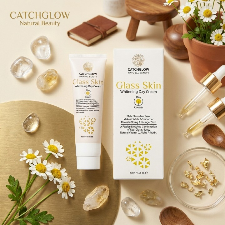 CatchGlow Glass Skin Whitening Day Cream – Brightening & Glowing Skin Cream