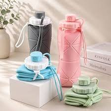 Collapsible Silicone Water Bottle – Leakproof BPA-Free Foldable Travel Bottle