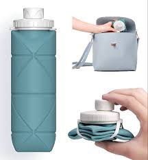 Collapsible Silicone Water Bottle – Leakproof BPA-Free Foldable Travel Bottle
