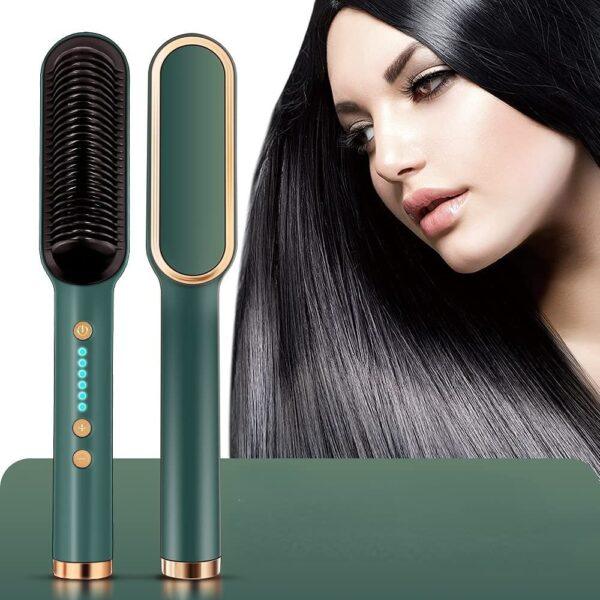 Cordless Hair Straightening Comb Brush – Portable Hair Straightener & Smoothing Brush
