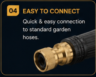 High Pressure Adjustable Brass Garden Hose Spray Nozzle for Car Wash & Watering