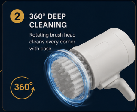 5-in-1 Electric Cleaning Brush | Cordless Rechargeable Scrubber for Kitchen, Bathroom & Home Cleaning