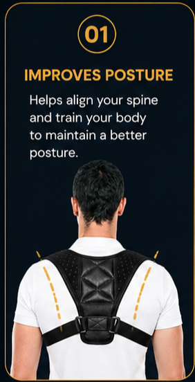 Adjustable Back Posture Corrector Brace for Men & Women