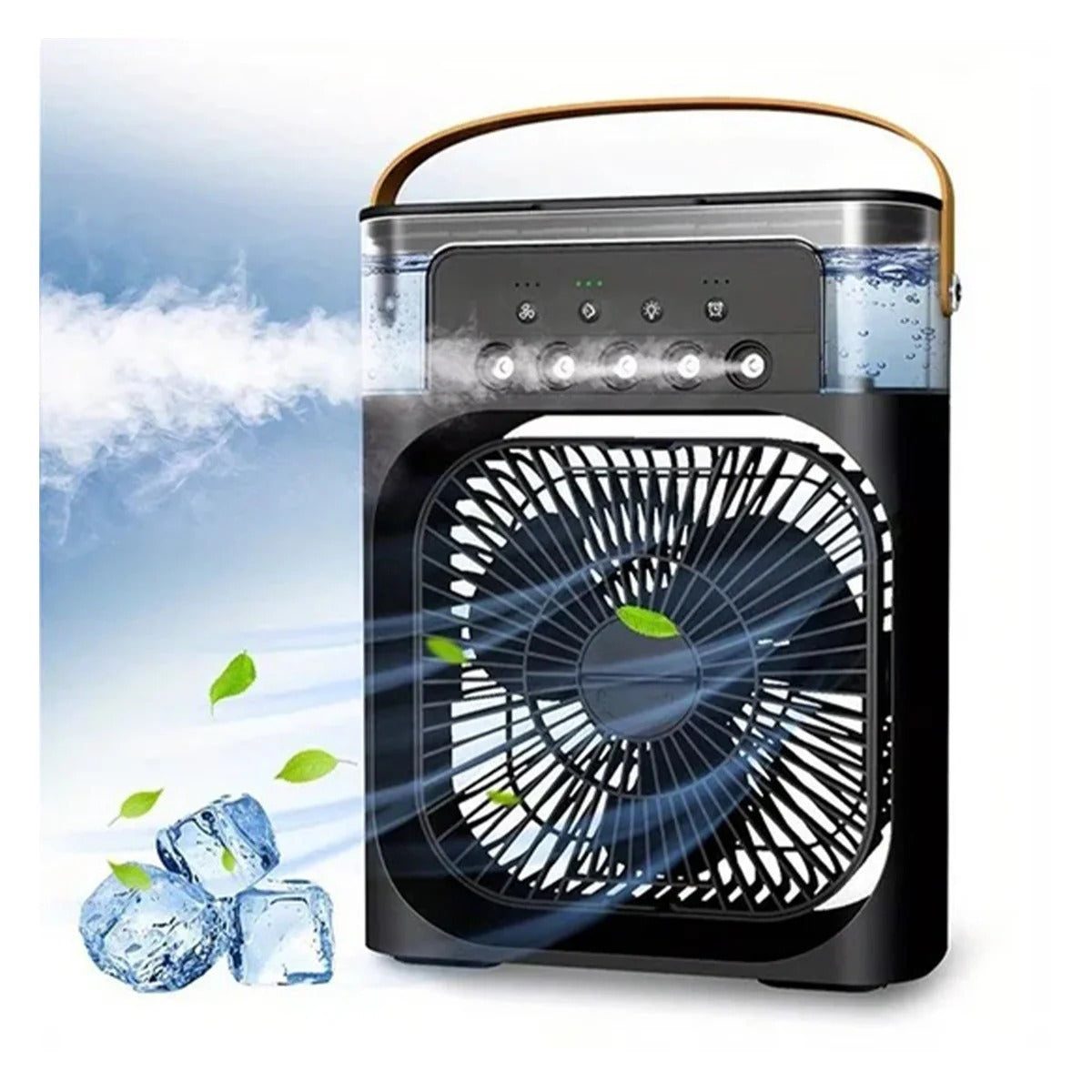 Portable USB Air Cooler Fan with Water Tank & LED Light | Mini Desk Cooling Fan Rechargeable