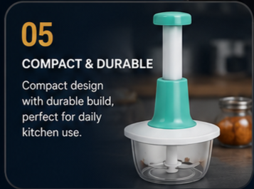 Manual Push Vegetable Chopper – Hand Press Food Chopper for Onion, Garlic, Vegetables & Fruits