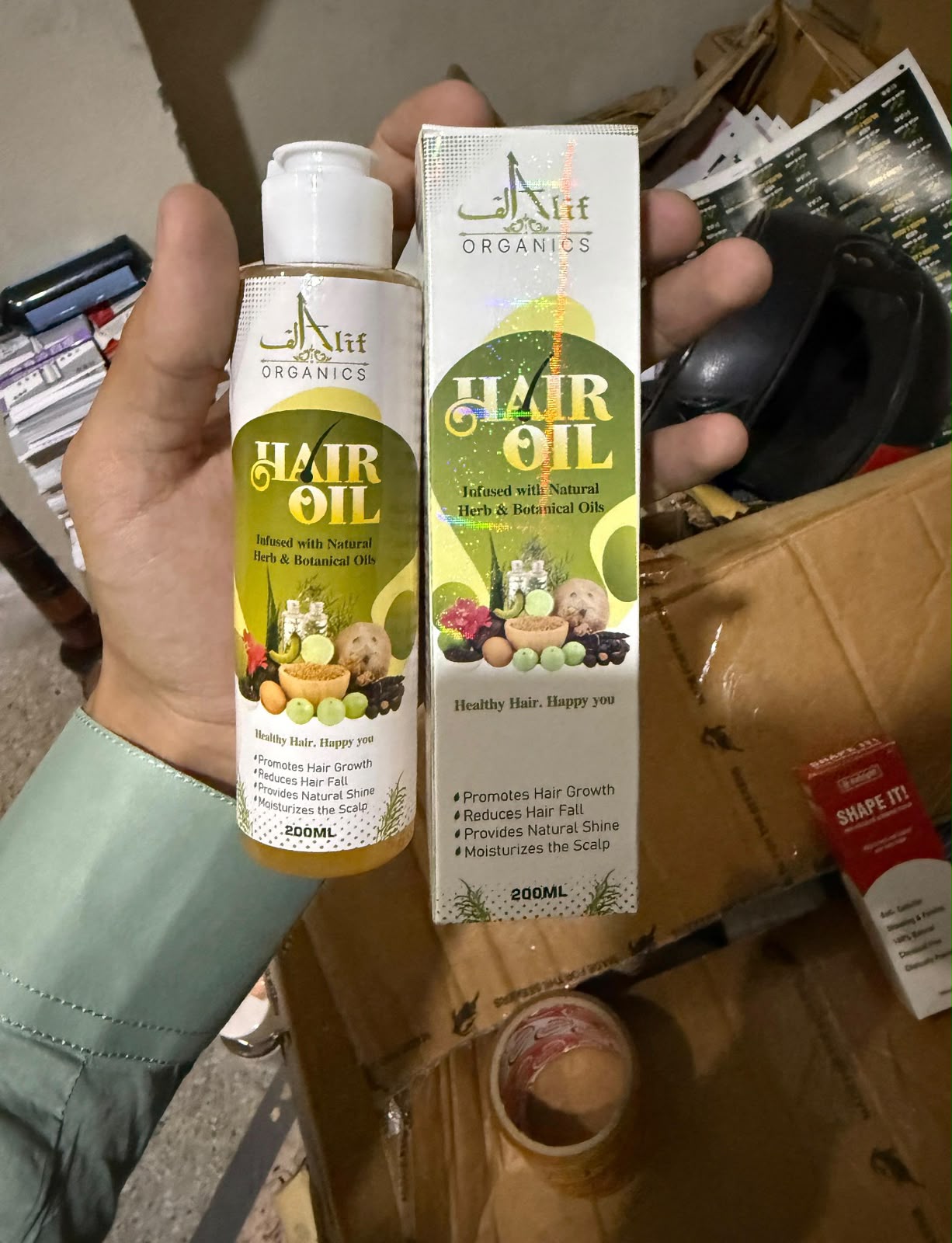 Alif Organics Herbal Hair Oil 200ml – Natural Hair Growth & Scalp Care Oil