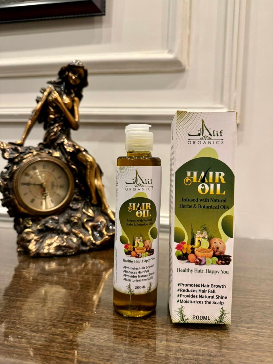 Alif Organics Herbal Hair Oil 200ml – Natural Hair Growth & Scalp Care Oil