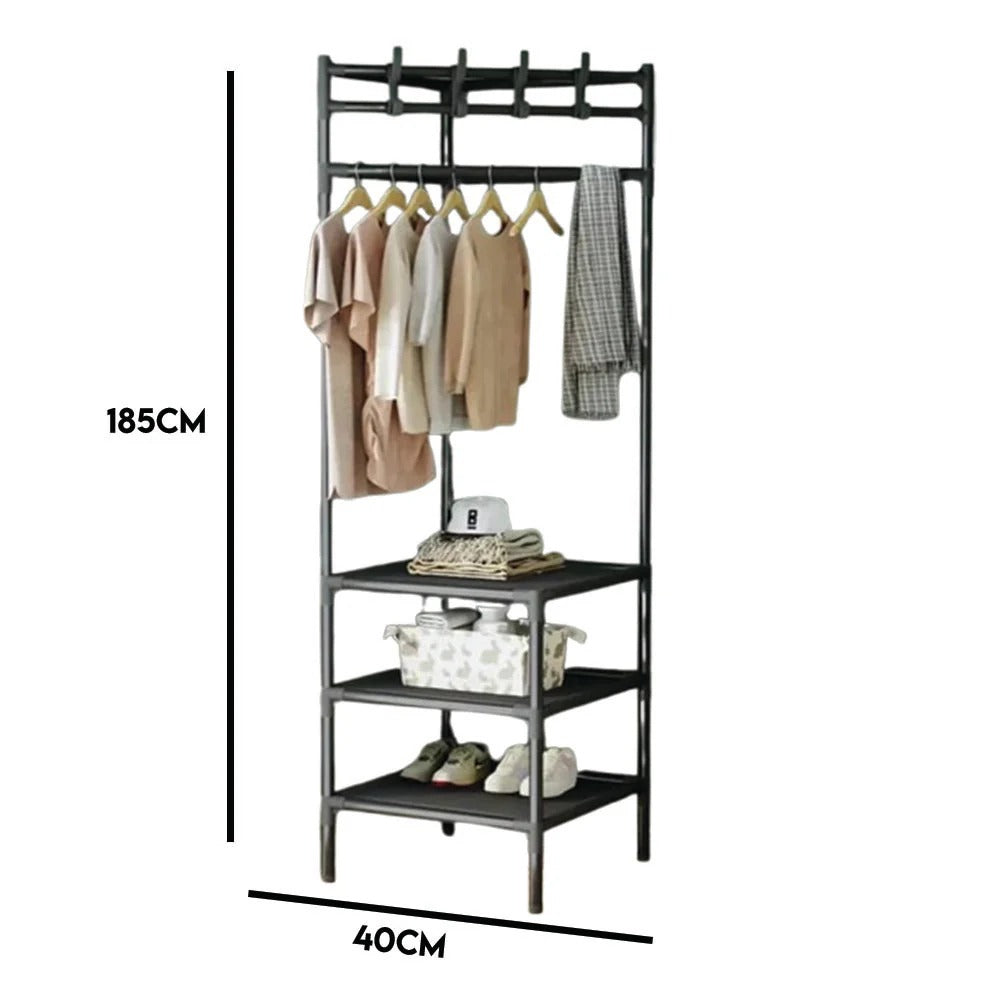 Heavy Duty 3-Tier Metal Clothes Drying Rack & Garment Stand