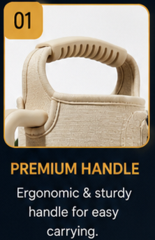 Portable Water Bottle Carrier Bag with Adjustable Shoulder Strap & Handle
