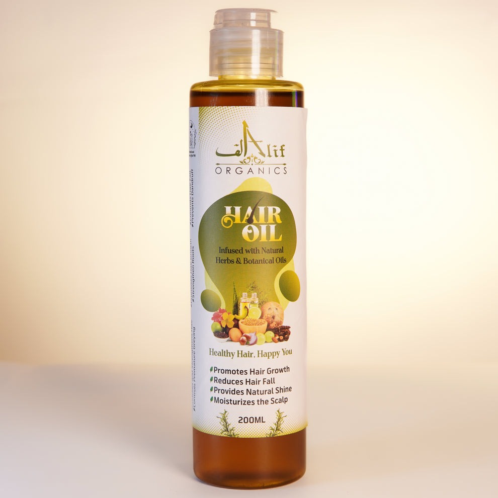 Alif Organics Herbal Hair Oil 200ml – Natural Hair Growth & Scalp Care Oil