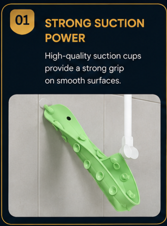 Flexible Silicone Suction Cup Storage Rack | Multi-Purpose Bathroom & Kitchen Organizer