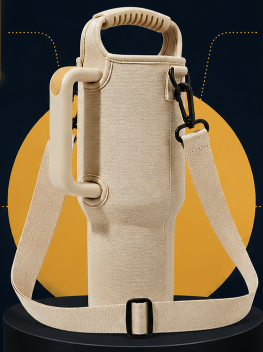 Portable Water Bottle Carrier Bag with Adjustable Shoulder Strap & Handle